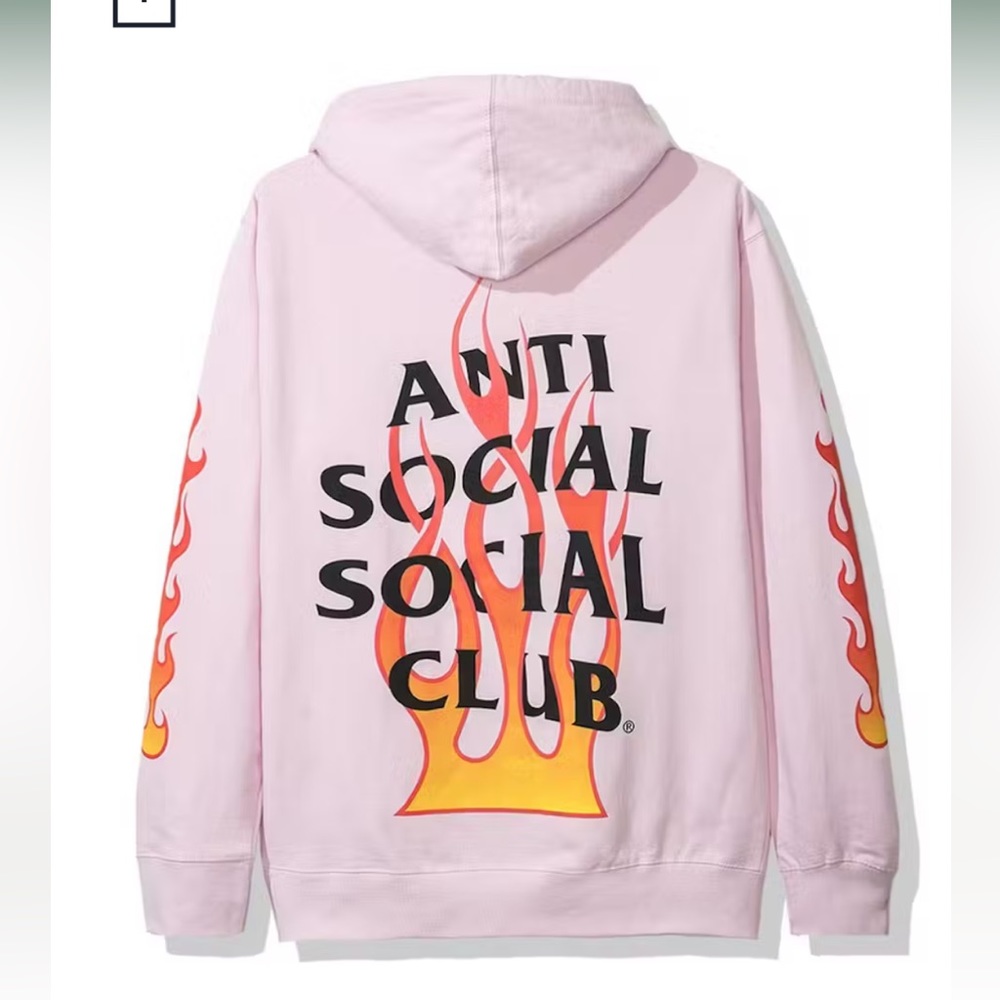 Anti Social Social Club Pink Flame Hoodie